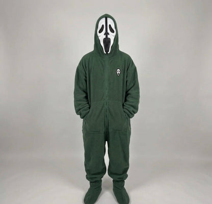 Ghost Face Zip-Up Fleece Onesie