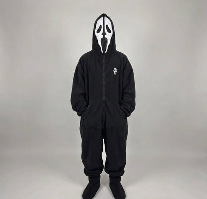 Ghost Face Zip-Up Fleece Onesie