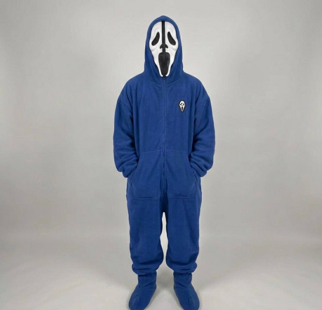 Ghost Face Zip-Up Fleece Onesie