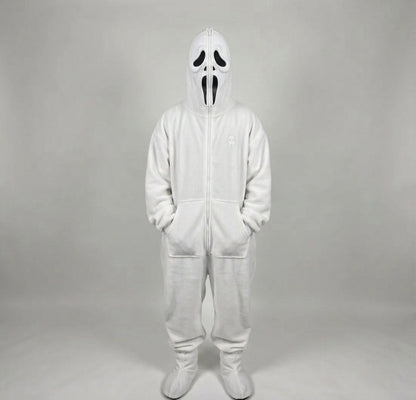 Ghost Face Zip-Up Fleece Onesie