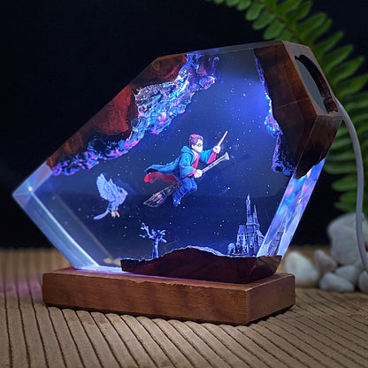 Diorama Wizard Boy Flying lamp